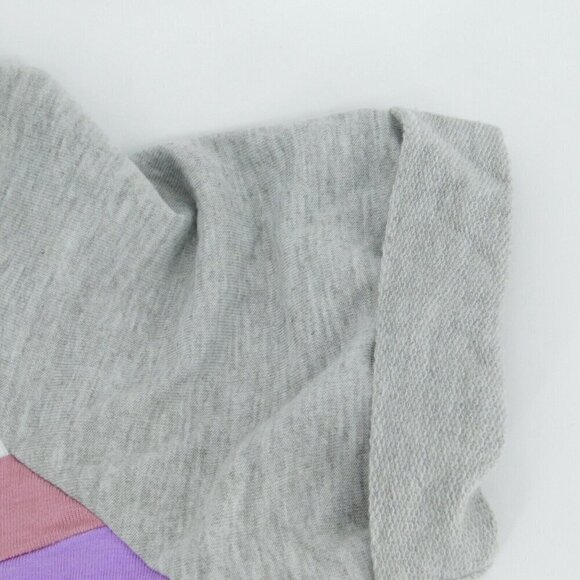 Girls T-shirt Dress Midi Short Sleeves Gray Grey Purple Crew Neck - Picture 3 of 5